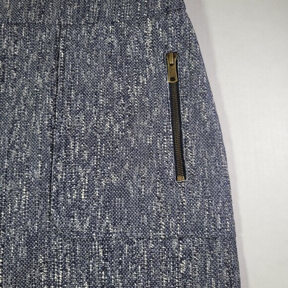 Ann Taylor Women Front Pockets & Back Zip Closure Blue/White Tweed Skirt Size 12 - Picture 2 of 7
